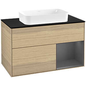 Villeroy and Boch Finion Villeroy and Boch Finion G662GKPC 100x60,3x50,1cm, shelf right anthracite matt, Oak Veneer