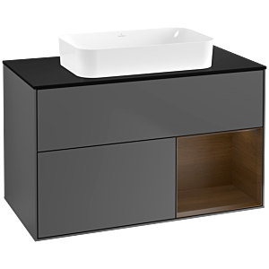 Villeroy and Boch Finion Villeroy and Boch Finion G662GNGK 100x60.3x50.1cm, shelf right walnut veneer, anthracite matt