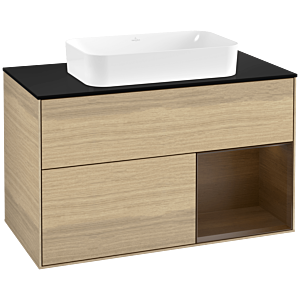 Villeroy et Boch Finion Villeroy et Boch G662GNPC 100x60,3x50,1cm, étagère droite placage noyer, Oak Veneer
