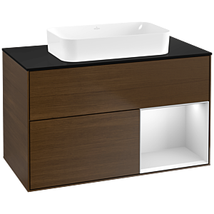 Villeroy and Boch Finion Villeroy and Boch Finion G662MTGN 100x60.3x50.1cm, shelf on the right white matt lacquer, walnut veneer