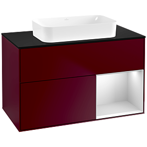 Villeroy et Boch Finion Villeroy et Boch G662MTHB 100x60.3x50.1cm, étagère à droite laqué blanc mat, Peony Matt