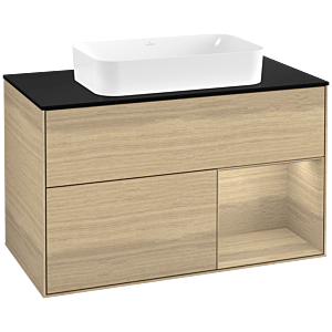 Villeroy und Boch Finion Waschtischunterschrank G662PCPC 100x60,3x50,1cm, Regal rechts Oak Veneer, Oak Veneer