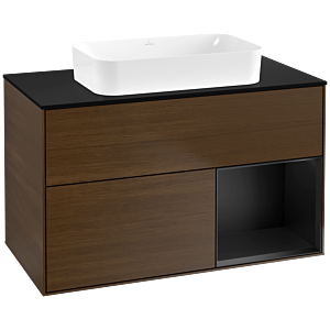 Villeroy and Boch Finion Villeroy and Boch Finion G662PDGN 100x60.3x50.1cm, shelf on the right black matt lacquer, walnut veneer