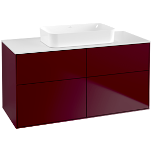 Villeroy und Boch Finion Waschtischunterschrank G67100HB 120x60,3x50,1cm, Glass White Matt, Peony Matt