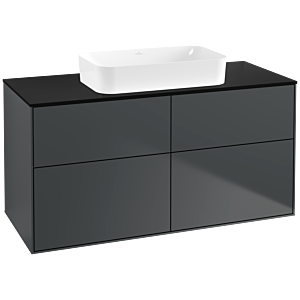Villeroy und Boch Finion Waschtischunterschrank G67200HG 120x60,3x50,1cm, Glass Black Matt, Midnight Blue Matt Lacquer