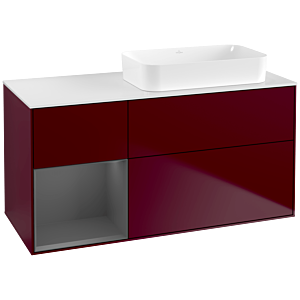 Villeroy et Boch Finion Villeroy et Boch G681GKHB 120x60.3x50.1cm, étagère gauche anthracite mat, Peony Matt