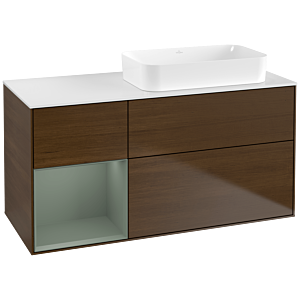 Villeroy et Boch Finion Villeroy et Boch G681GMGN 120x60.3x50.1cm, étagère à gauche Olive Matt Lacquer , placage Olive Matt Lacquer