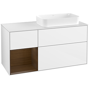 Villeroy and Boch Finion Villeroy and Boch Finion G681GNGF 120x60.3x50.1cm, shelf left walnut veneer, glossy white lacquer