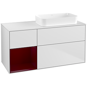 Villeroy und Boch Finion Waschtischunterschrank G681HBMT 120x60,3x50,1cm, Regal links Peony, White matt lacquer