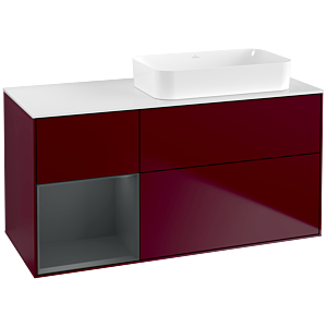 Villeroy and Boch Finion Villeroy and Boch Finion G681HGHB 120x60.3x50.1cm, shelf on the left Midnight Blue Matt Lacquer , Peony Matt