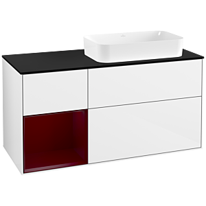 Villeroy et Boch Finion Villeroy et Boch G682HBGF 120x60.3x50.1cm, étagère à gauche Peony , laqué blanc brillant
