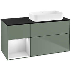 Villeroy and Boch Finion Villeroy and Boch Finion G682MTGM 120x60,3x50,1cm, shelf left white matt lacquer, Olive Matt Lacquer