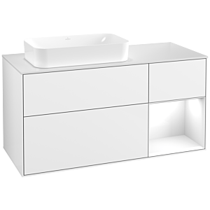 Villeroy et Boch Finion Villeroy et Boch G691GFGF 120x60.3x50.1cm, étagère à droite Laque blanc brillant, Laque blanc brillant