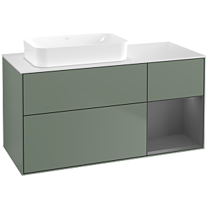 Villeroy and Boch Finion Villeroy and Boch Finion G691GKGM 120x60.3x50.1cm, shelf right anthracite matt, Olive Matt Lacquer