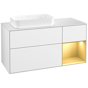 Villeroy and Boch Finion Villeroy and Boch Finion G691HFGF 120x60.3x50.1cm, shelf right gold matt, glossy white lacquer