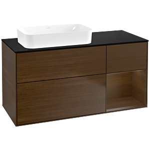 Villeroy und Boch Finion Waschtischunterschrank G692GNGN 120x60,3x50,1cm, Regal rechts Walnut veneer, Walnut veneer