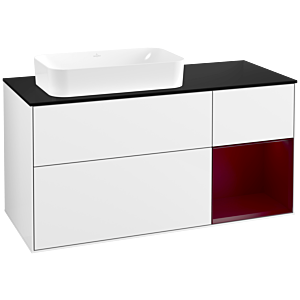 Villeroy et Boch Finion Villeroy et Boch G692HBGF 120x60.3x50.1cm, étagère à droite Peony , laqué blanc brillant