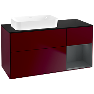 Villeroy und Boch Finion Waschtischunterschrank G692HGHB 120x60,3x50,1cm, Regal rechts Midnight Blue Matt Lacquer, Peony Matt