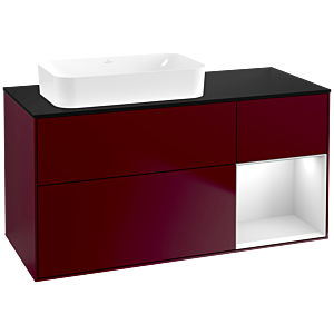 Villeroy et Boch Finion Villeroy et Boch G692MTHB 120x60.3x50.1cm, étagère à droite laqué blanc mat, Peony Matt