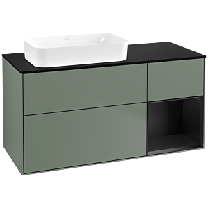 Villeroy and Boch Finion Villeroy and Boch Finion G692PDGM 120x60.3x50.1cm, shelf on the right black matt lacquer, Olive Matt Lacquer