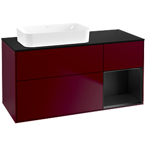 Villeroy and Boch Finion Villeroy and Boch Finion G692PDHB 120x60.3x50.1cm, shelf on the right black matt lacquer, Peony Matt