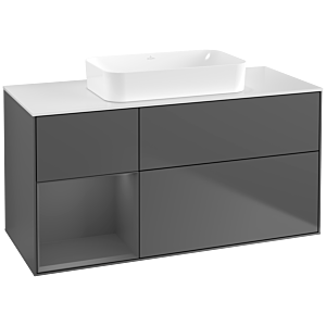 Villeroy und Boch Finion Waschtischunterschrank G701GKGK 120x60,3x50,1cm, Regal rechts Anthracite matt, Anthracite matt