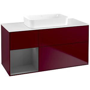 Villeroy und Boch Finion Waschtischunterschrank G701GKHB 120x60,3x50,1cm, Regal rechts Anthracite matt, Peony Matt