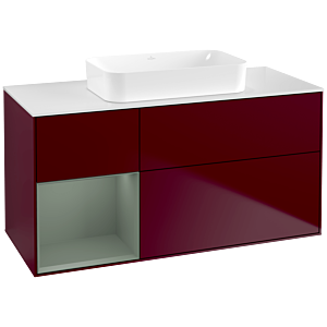Villeroy et Boch Finion Villeroy et Boch G701GMHB 120x60.3x50.1cm, étagère à droite Olive Matt Lacquer , Peony Matt