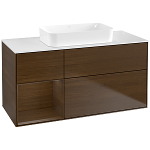 Villeroy und Boch Finion Waschtischunterschrank G701GNGN 120x60,3x50,1cm, Regal rechts Walnut veneer, Walnut veneer