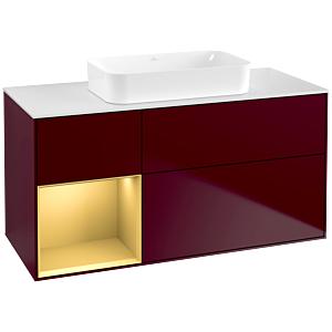 Villeroy und Boch Finion Waschtischunterschrank G701HFHB 120x60,3x50,1cm, Regal rechts Gold matt, Peony Matt