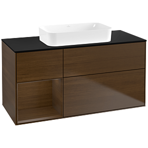 Villeroy und Boch Finion Waschtischunterschrank G702GNGN 120x60,3x50,1cm, Regal rechts Walnut veneer, Walnut veneer