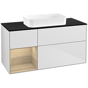 Villeroy et Boch Finion G702PCMT 120x60.3x50.1cm, étagère à droite Oak Veneer , laqué blanc mat