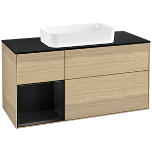Villeroy and Boch Finion Villeroy and Boch Finion G702PDPC 120x60.3x50.1cm, shelf on the right black matt lacquer, Oak Veneer