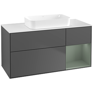 Villeroy und Boch Finion Waschtischunterschrank G711GMGK 120x60,3x50,1cm, Regal rechts Olive Matt Lacquer, Anthracite matt
