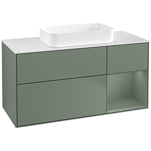 Villeroy und Boch Finion Waschtischunterschrank G711GMGM 120x60,3x50,1cm, Regal rechts Olive Matt Lacquer, Olive Matt Lacquer