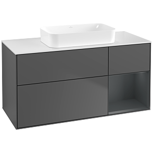 Villeroy und Boch Finion Waschtischunterschrank G711HGGK 120x60,3x50,1cm, Regal rechts Midnight Blue Matt Lacquer, Anthracite matt