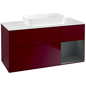 Villeroy und Boch Finion Waschtischunterschrank G711HGHB 120x60,3x50,1cm, Regal rechts Midnight Blue Matt Lacquer, Peony Matt