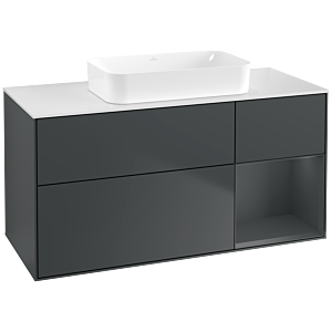 Villeroy und Boch Finion Waschtischunterschrank G711HGHG 120x60,3x50,1cm, Regal rechts Midnight Blue Matt Lacquer, Midnight Blue Matt Lacquer