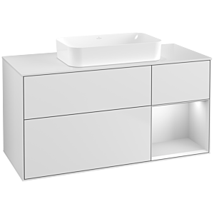 Villeroy und Boch Finion Waschtischunterschrank G711MTMT 120x60,3x50,1cm, Regal rechts White matt lacquer, White matt lacquer