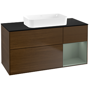 Villeroy et Boch Finion G712GMGN 120x60.3x50.1cm, étagère à droite Olive Matt Lacquer , placage Olive Matt Lacquer