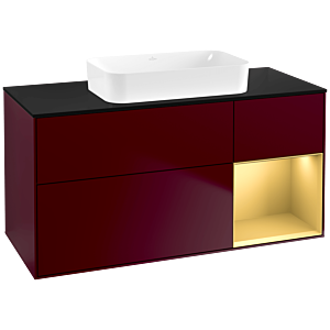 Villeroy und Boch Finion Waschtischunterschrank G712HFHB 120x60,3x50,1cm, Regal rechts Gold matt, Peony Matt