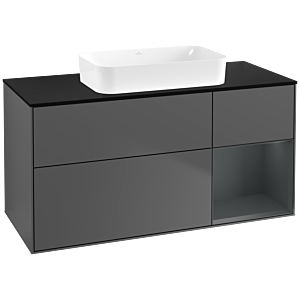 Villeroy et Boch Finion G712HGGK 120x60,3x50,1cm, étagère à droite Midnight Blue Matt Lacquer , anthracite mat