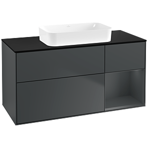 Villeroy und Boch Finion Waschtischunterschrank G712HGHG 120x60,3x50,1cm, Regal rechts Midnight Blue Matt Lacquer, Midnight Blue Matt Lacquer