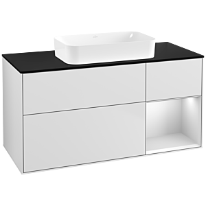 Villeroy et Boch Finion Villeroy et Boch G712MTMT 120x60,3x50,1cm, étagère à droite laqué blanc mat, laqué blanc mat