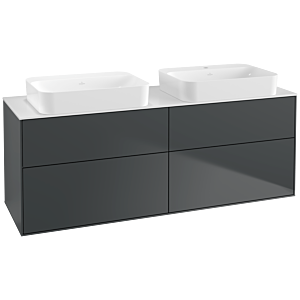 Villeroy und Boch Finion Waschtischunterschrank G72100HG 160x60,3x50,1cm, Glass White Matt, Midnight Blue Matt Lacquer