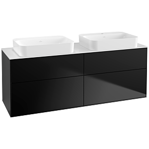 Villeroy et Boch Finion G72100PD 160x60.3x50.1cm, verre White Matt , laqué noir mat