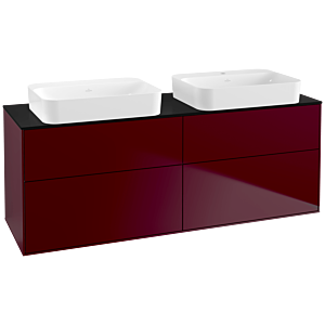 Villeroy et Boch Finion G72200HB 160x60.3x50.1cm, verre noir mat, Peony Matt