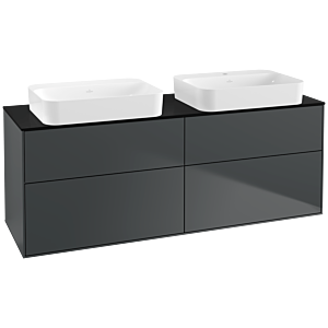 Villeroy et Boch Finion G72200HG 160x60.3x50.1cm, verre noir mat, minuit Blue Matt Lacquer