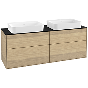 Villeroy et Boch Finion G72200PC 160x60.3x50.1cm, verre noir mat, Oak Veneer