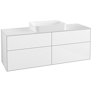 Villeroy und Boch Finion Waschtischunterschrank G73100GF 160x60,3x50,1cm, Glass White Matt, Glossy white lacquer